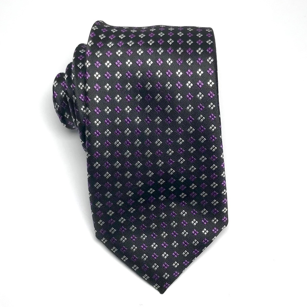 Chaps Black Purple and Gray Skinny Tie | Lenght: 48” Width: 21/2”